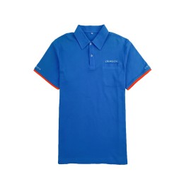Online Order Blue Short Sleeve Polo Shirt Custom Made Right Angle Sleeve Left Front Chest Pocket Red Contrast Cuff Polo Shirt Center P1416 Online Order Blue Short Sleeve Polo Shirt Custom Made Right Angle Sleeve Left Front Chest Pocket Red Contrast Cuff Polo Shirt Center P1416